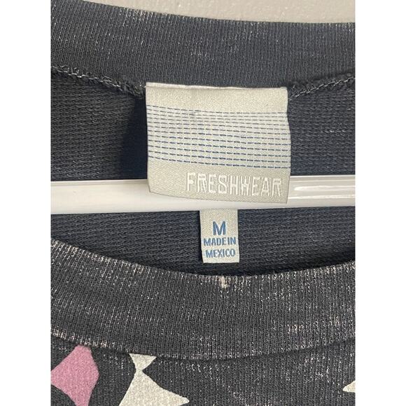 Freshwear Medium Acid Mineral Wash Long Sleeve Southwestern Aztec Gray Shirt - Picture 4 of 6